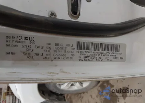 2015 Ram 1500 Tradesman z USA, uszkodzony, nr VIN 1C6RR7FT6FS737408